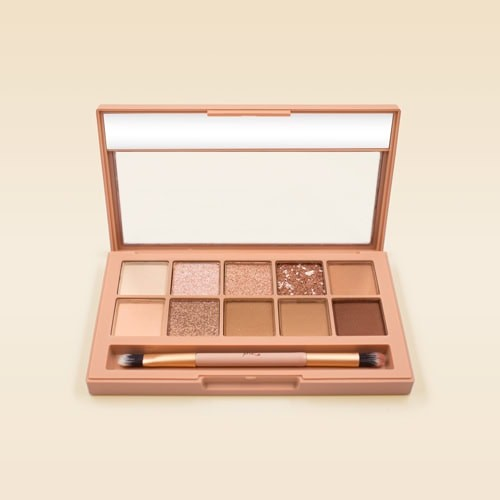 Paleta de Sombras x10 Tonos Tierra con Espejo y Brocha Bright Dawn MYK-6184