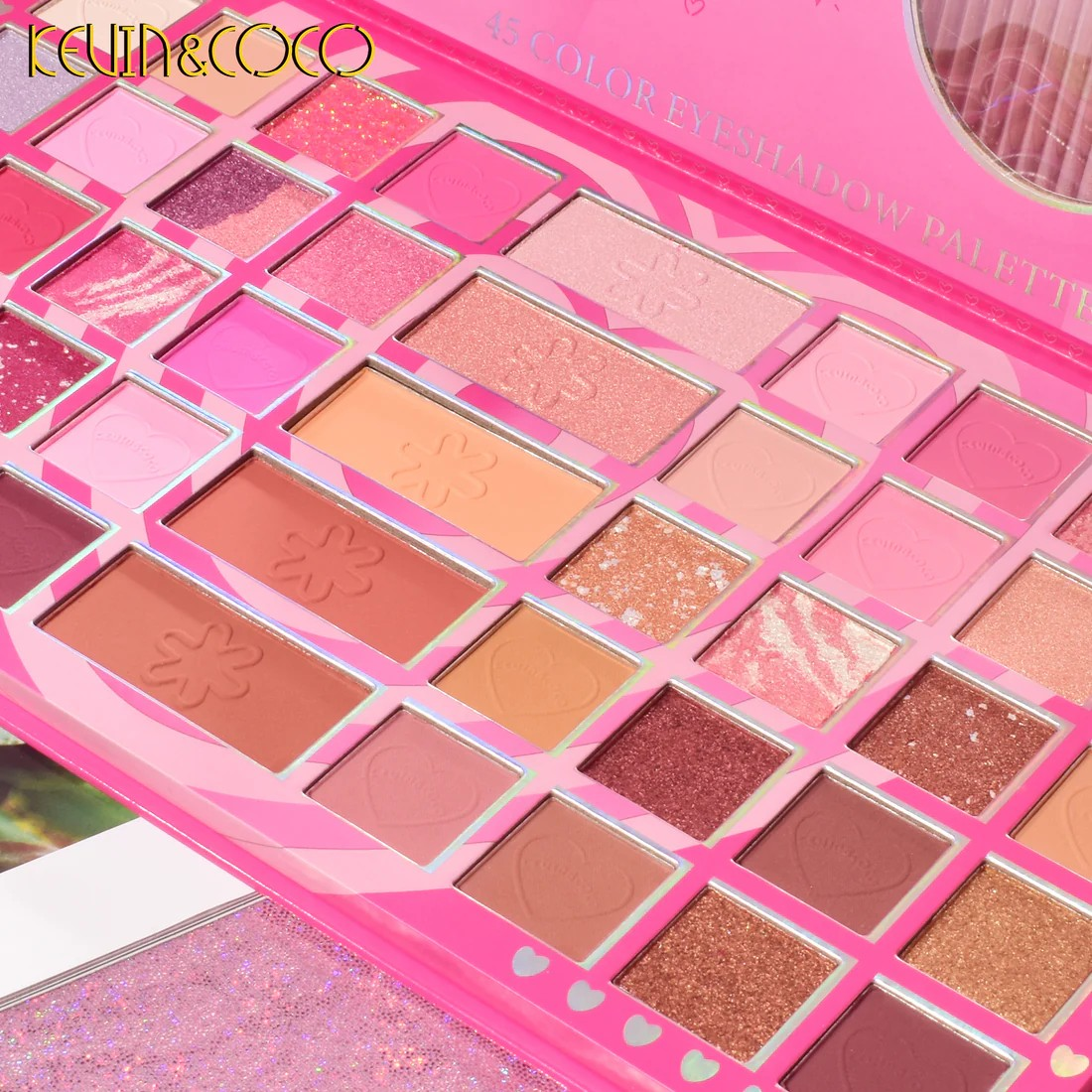 Paleta De Sombras E Iluminadores Con Espejo 45 Colores Kevin & Coco