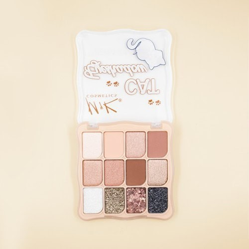 Paleta de Sombras 12 Tonos Tierra con Glitter Cat MYK-6141