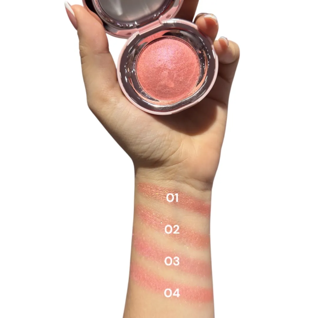 Rubor Luminoso Premium Horneado Con Espejo Pearl Blush MYK-6212