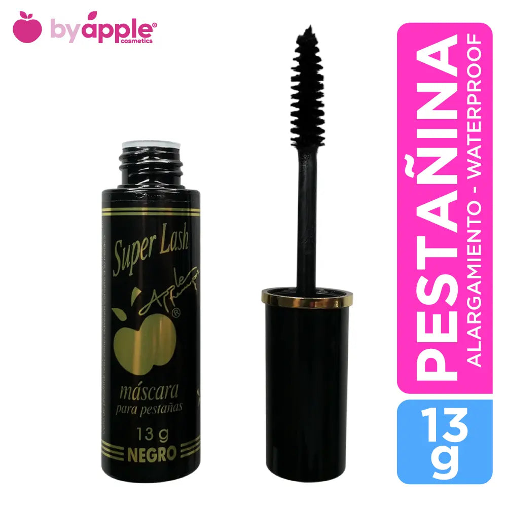 Pestañina Super Lash Negra Cepillo Profesional - By Apple 13g