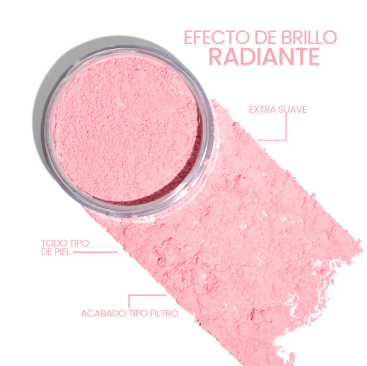 Polvo Facial Suelto Rosado con Borla Stay Pink 10gr Ame REFA512