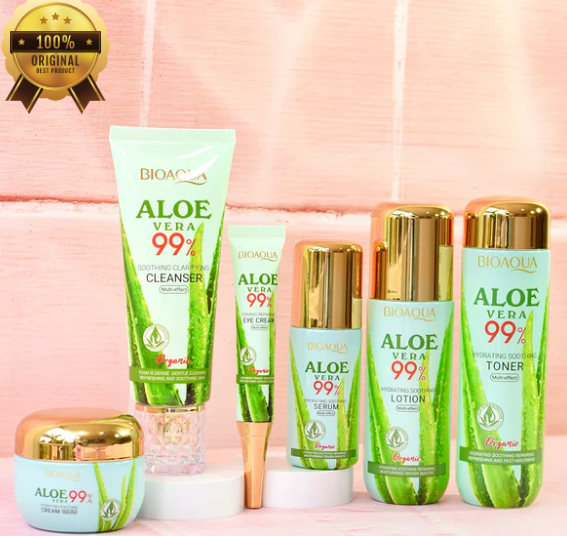 Kit Aloe Vera Bioaqua: Jabón, Tónico, Serum, Crema, Locion, Contorno ojos