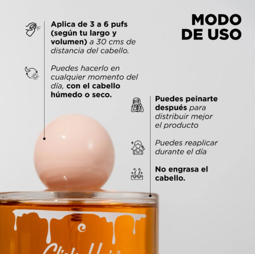 Perfume Capilar de Miel Brillo Intenso Click Hair 100ml