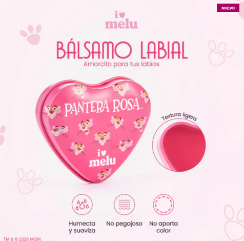 Balsamo Hidratante Para Labios Melu Colección Pantera Rosa- Frutos Rojos
