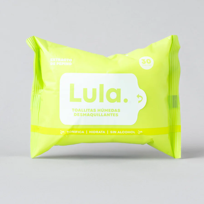 Toallas Desmaquillantes Lula Skin Pepino x30 Unidades Lula