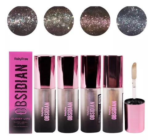 Gloss con Brillo Tonos Variados ObsidianRuby Rose HB-7200