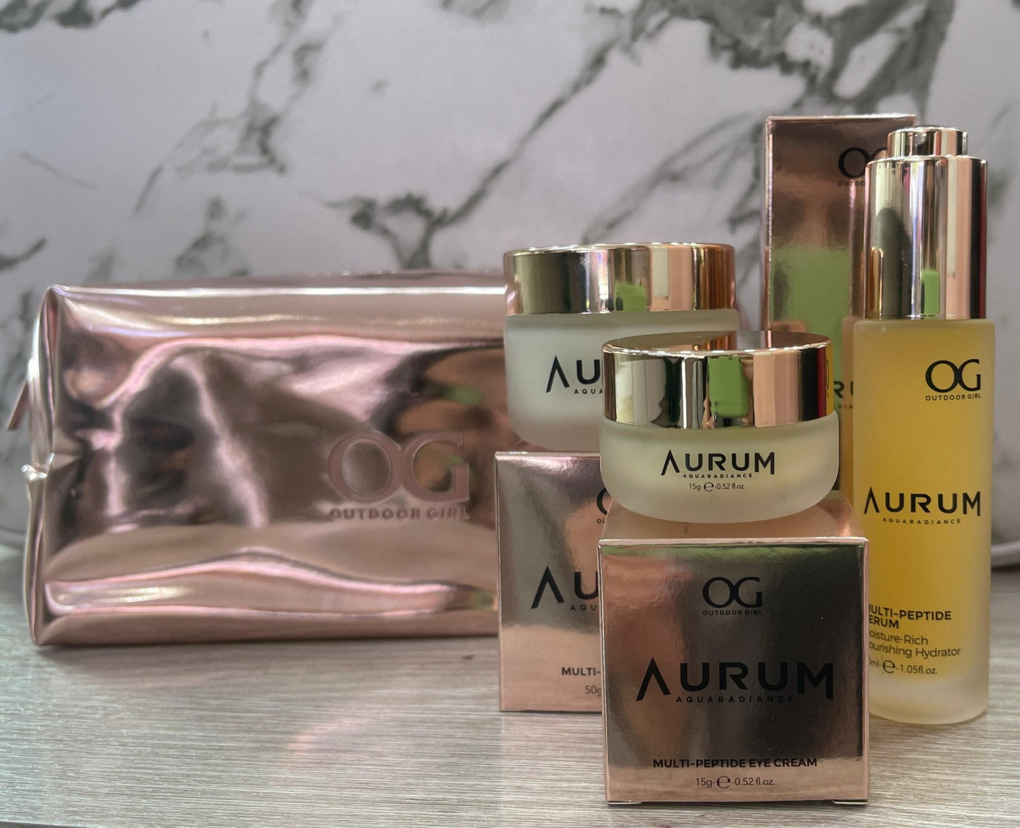 Kit de Peptidos Aurum Con Cosmetiquera Rosada OG D2253