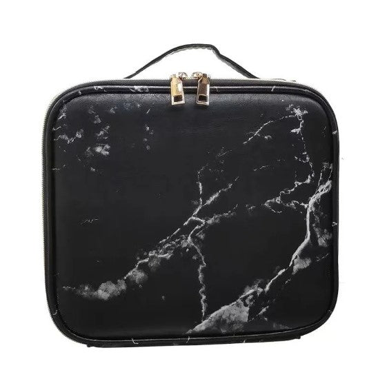Maleta Mediana Marmol Negra con Divisiones 26 x 23 x 9 MM-N