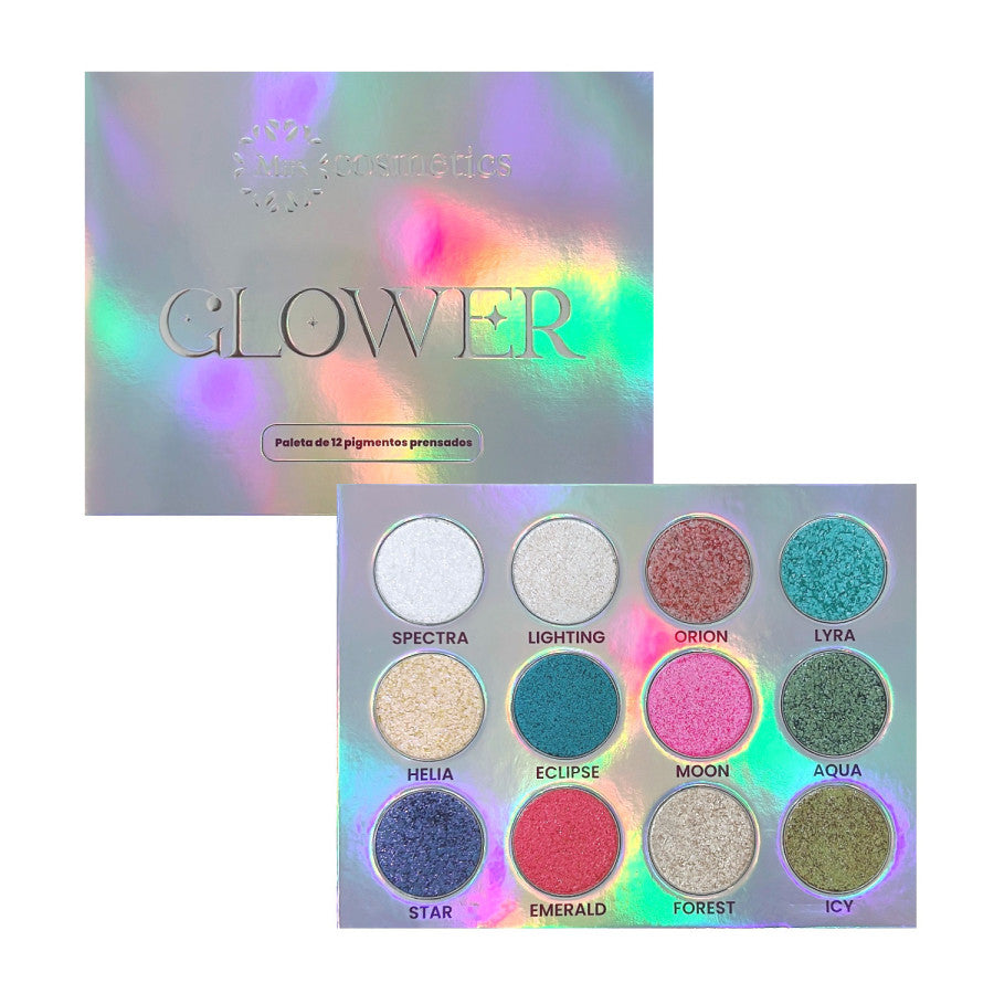 Paleta De Pigmentos Prensados x12 Tonos Glower Miis Cosmetics GLOW01