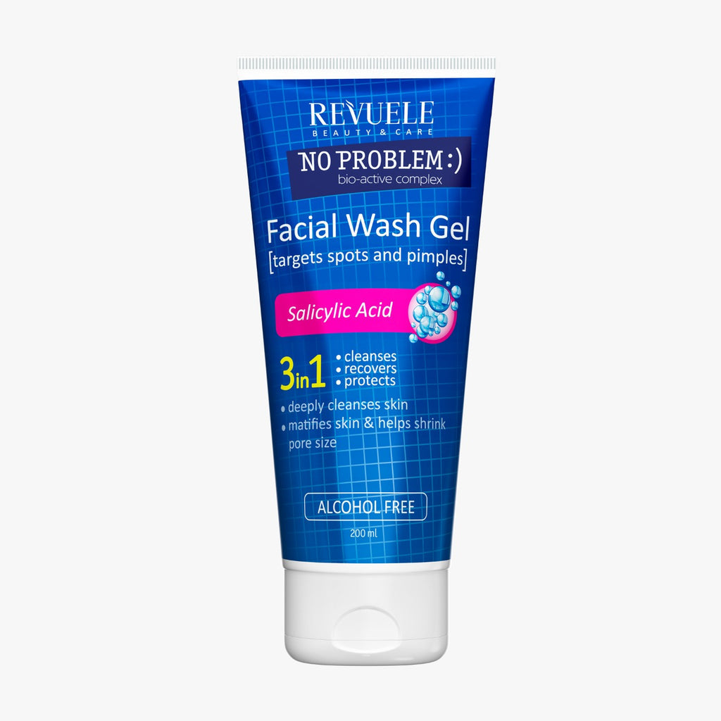 Gel Limpiador Facial Piel Grasa 3 en 1 Acido Salicilico - Revuele 200ML