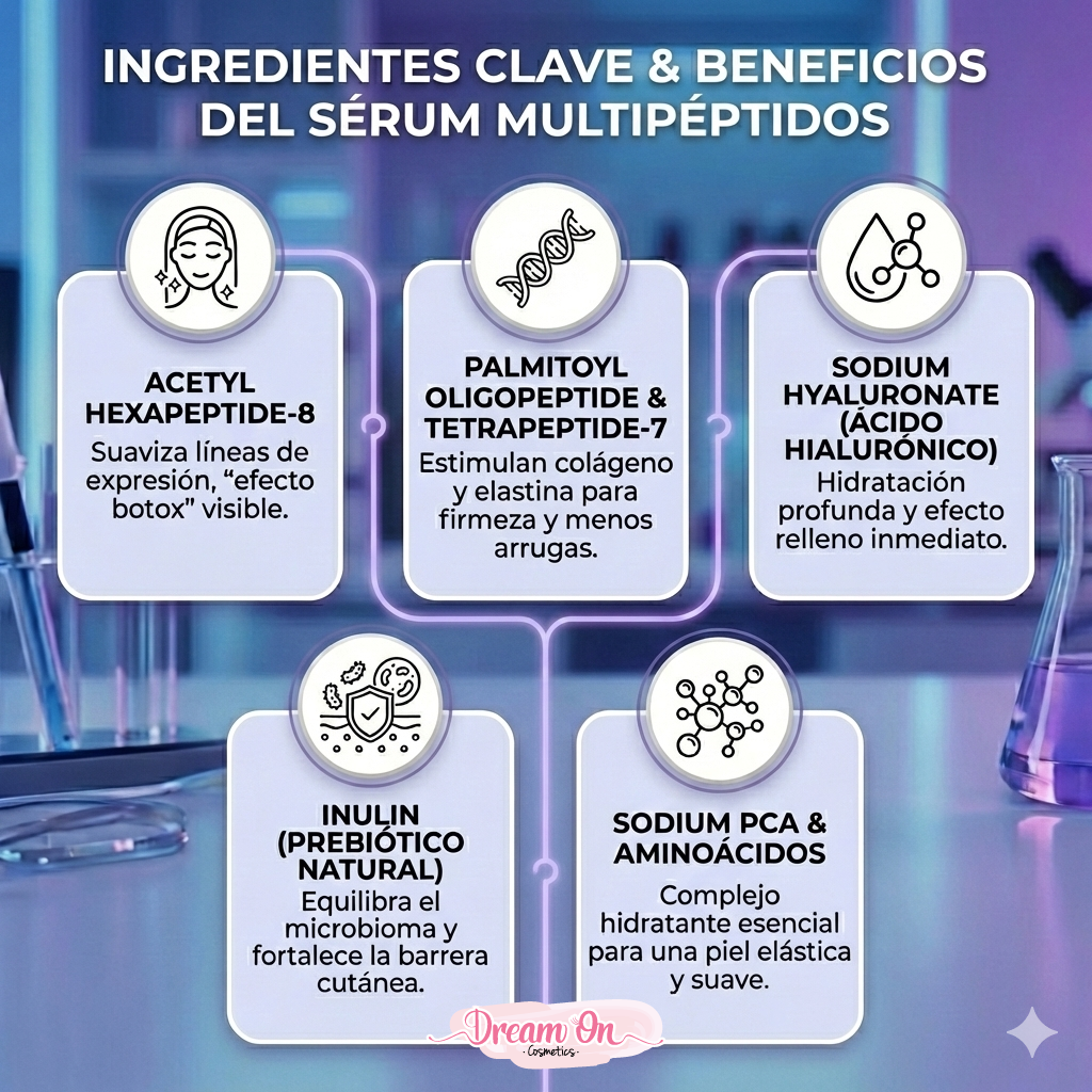 Serum Facial Antiedad Multi Peptidos 30mL - Dream On Cosmetics DRM65