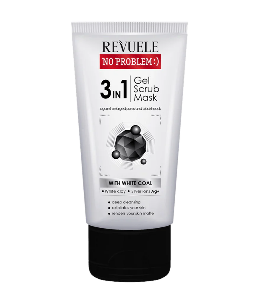 Mascarilla Facial Carbon Activado 3 en 1 Exfoliante - Revuele 150ML