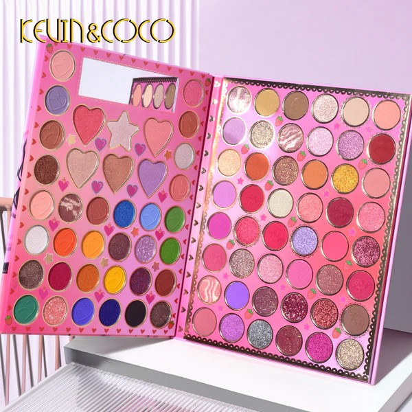 Libro de paleta de Sombras e Iluminadores Y Rubores 86 Colores Kevin & Coco