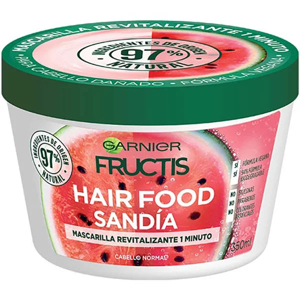 Mascarilla para cabello Opaco Hairfood Sandía Revitalizante Garnier 350 ML