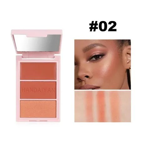 Paleta de Rubor x 3 Cheek Blush Handaiyan H3023