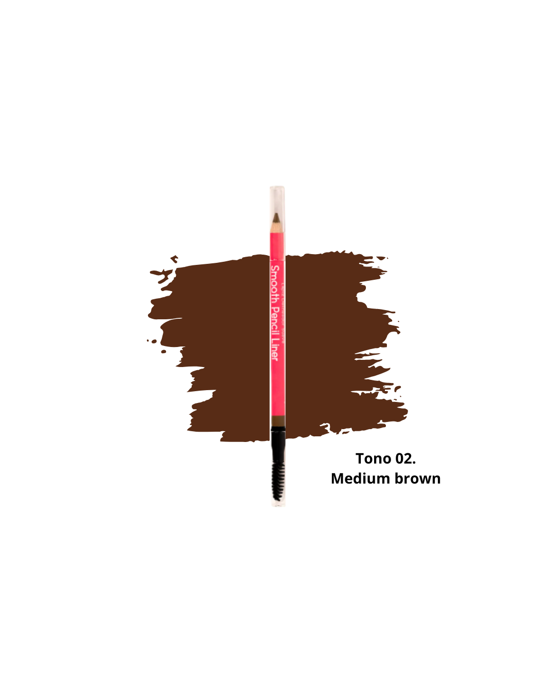 Lapiz Para Cejas De Punta Fina Con Cepillo T02 Medium Brown Kolor Factory
