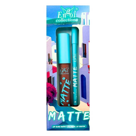 Lip Combo Labial Matte Con Delineador De Labios Crayon Engol LEX-332