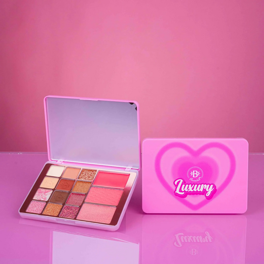 Paleta de Sombras Luxury 12 Tonos + Rubores e Iluminador Bloomshell BL-S143