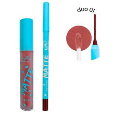 Lip Combo Labial Matte Con Delineador De Labios Crayon Engol LEX-332