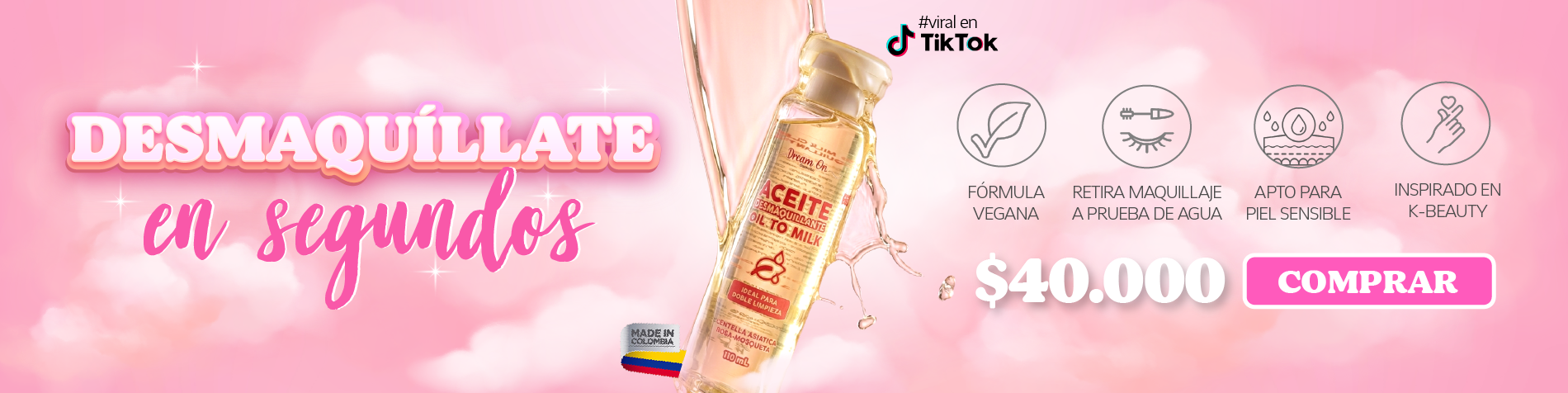 Aceite desmaquillante Oil To Milk Dream On Cosmetics