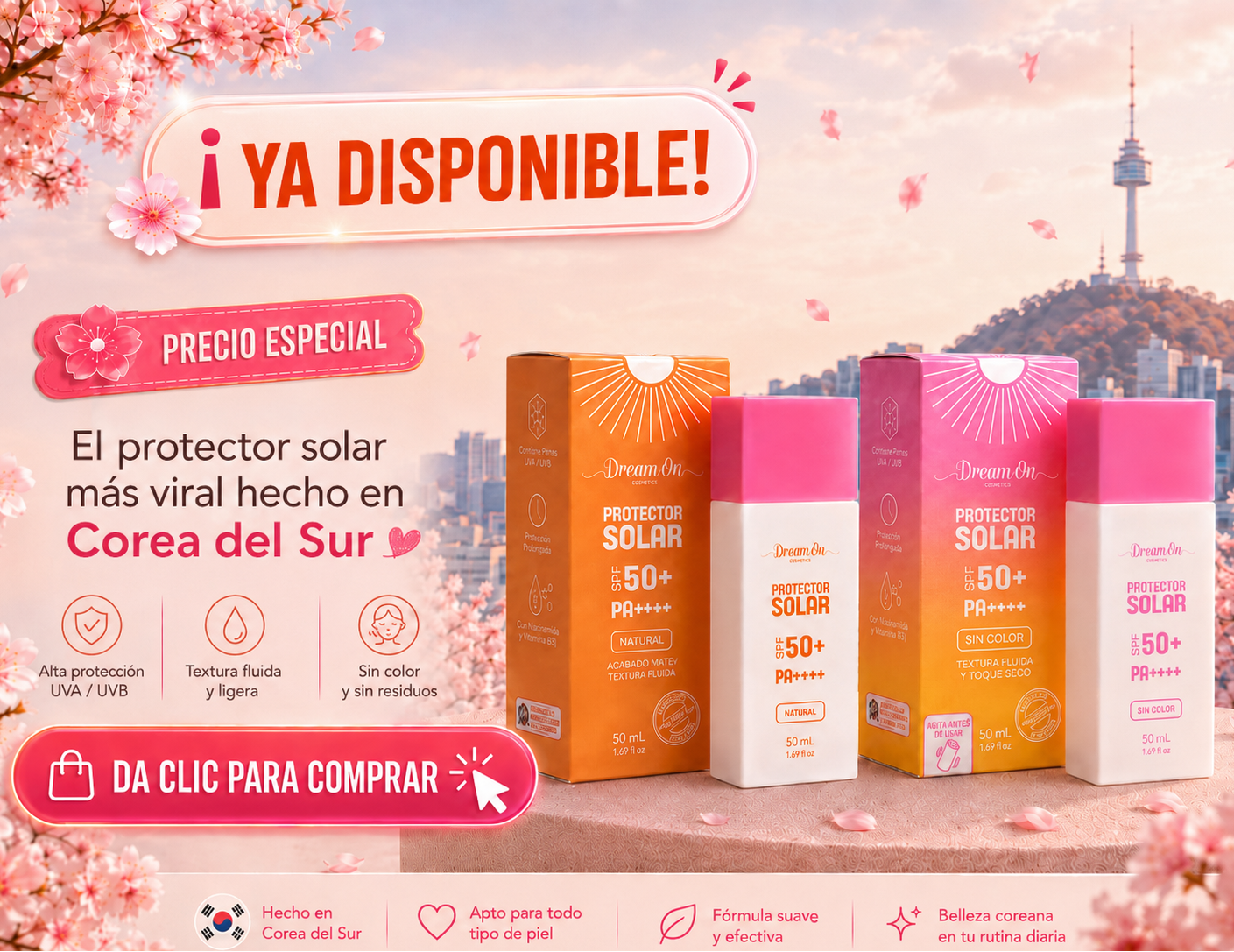 Protector solar Dream On Cosmetics