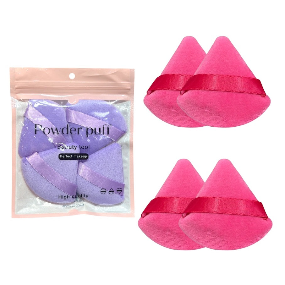 Borla Terciopelo X4 Unidades Powder Puff Tonos Surtidos