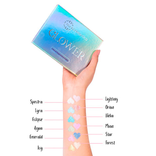 Paleta De Pigmentos Prensados x12 Tonos Glower Miis Cosmetics GLOW01