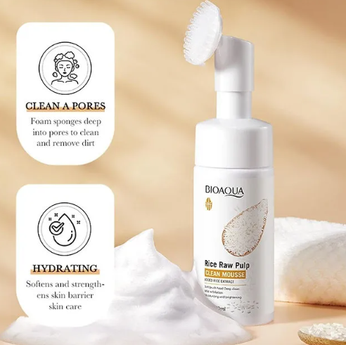 Espuma Facial Con Cepillo Exfoliante De Arroz 120ML Bioaqua BQY51803