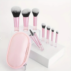 Kit De Brochas Mini X10 Unidades Con Cosmetiquera Alta Calidad DREAM44