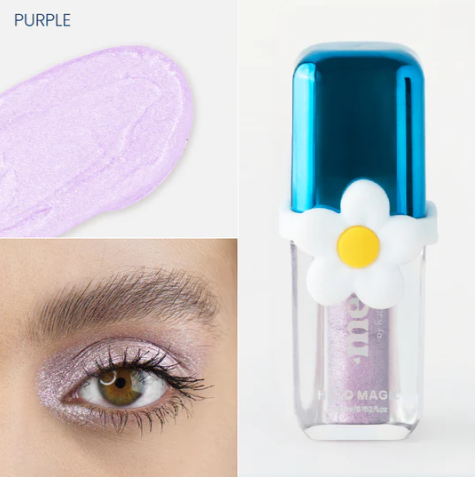 Sombra E Iluminador Liquido Colección Pitufos Tono Purple Ruby Rose PT-1001