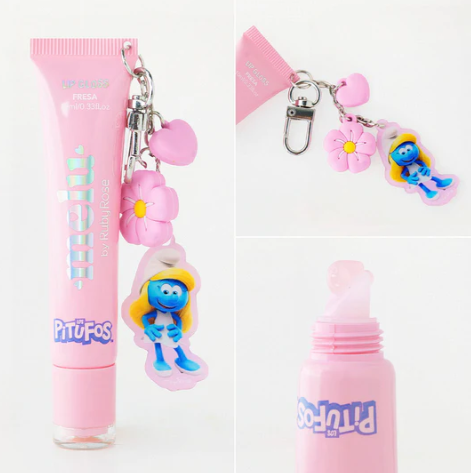 Lip Gloss Con Llavero Colección Pitufos Ruby Rose - Fresa PT-2002