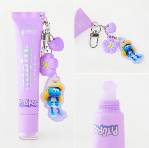 Lip Gloss Con Llavero Colección Pitufos Ruby Rose - Blueberry PT-2001