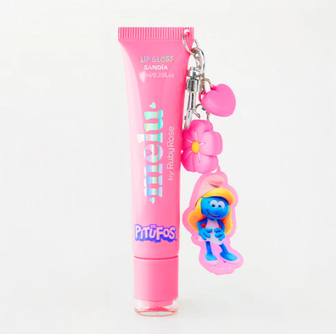 Lip Gloss Con Llavero Colección Pitufos Ruby Rose - Sandía PT-2000