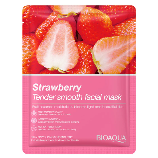 Mascarilla En Velo Facial Hidratante de Fresa Bioaqua BQY12418