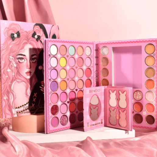 Paleta de Sombras e Iluminadores black and Pink rabbit Kevin & Coco