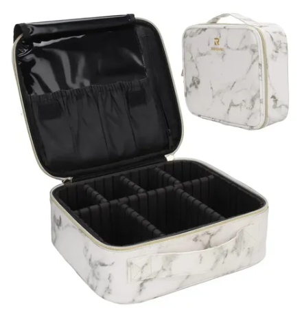 Maleta Mediana Marmol Blanca con Divisiones 26 x 23 x 9 MM-B