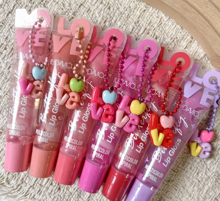 Lip Gloss Spiral Con Llavero Hudamoji LG-164A