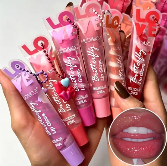 Lip Gloss Spiral Con Llavero Hudamoji LG-164A