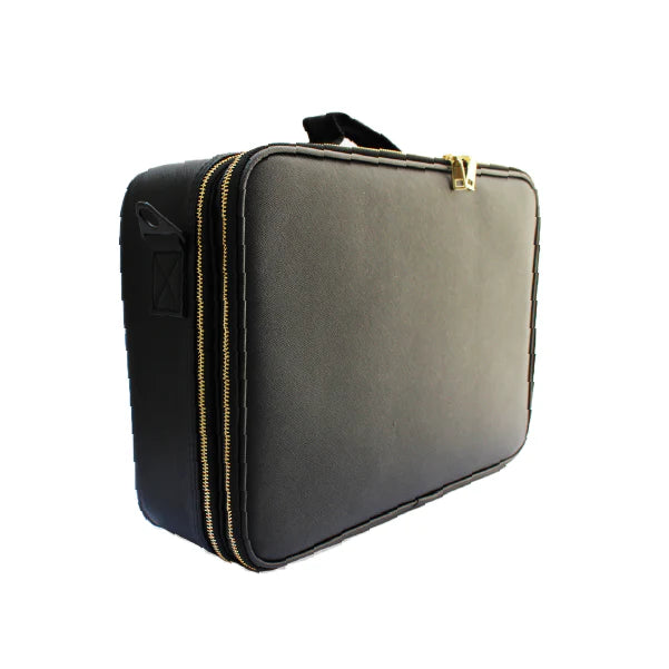 Maleta Grande con Doble Cierre Negra Lisa 40,5x28x10 CMS