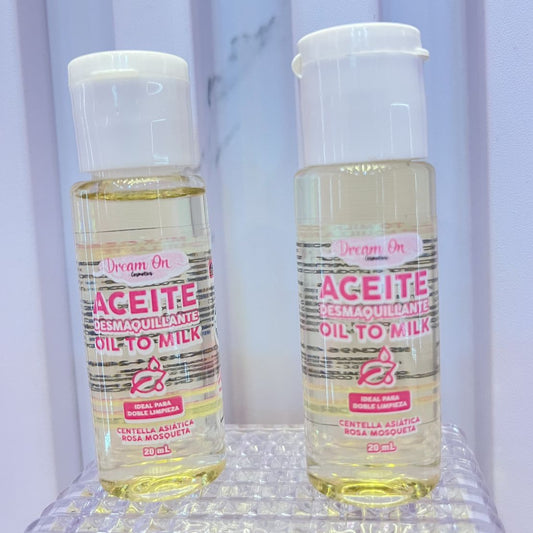 Mini Aceite Desmaquillante Doble Limpieza Oil To Milk 20ml Dream On Cosmetics.