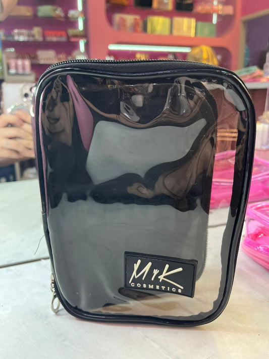 Cosmetiquera Transparente y Rosa Con separador para Brochas MYK-936