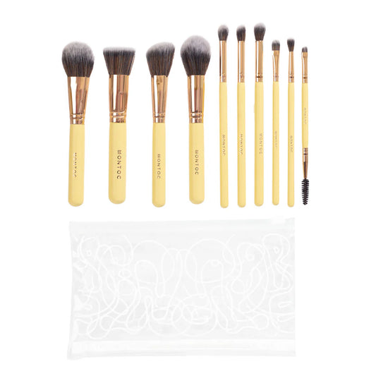 Kit de Brochas Singolare x 10 Profesional Pelo Torai - Montoc LP637 Amarillo