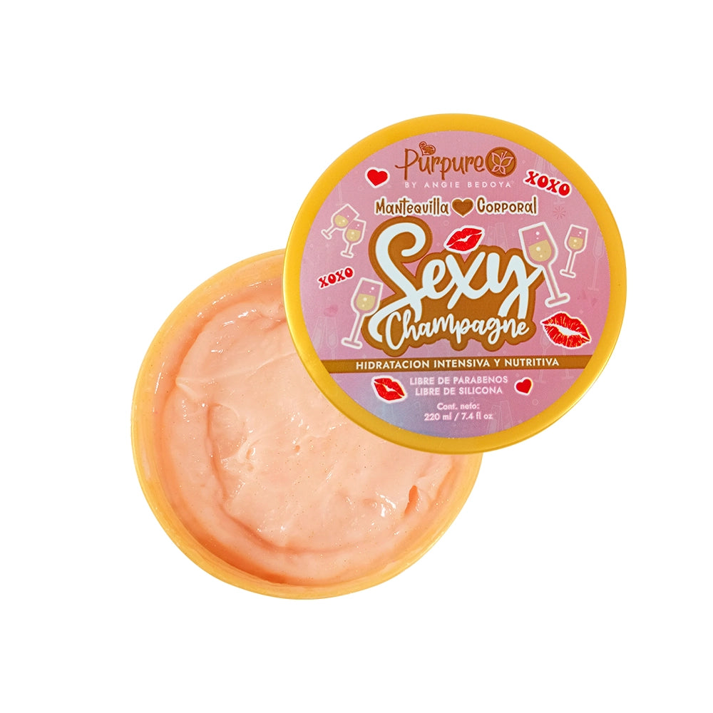 Mantequilla Corporal Hidratante Con Brillos Sexy Champagne 220 ml Purpure