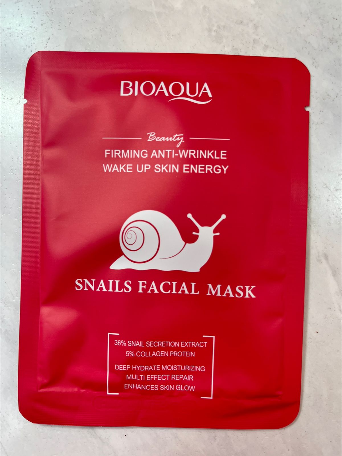 Mascarilla en Velo con Baba de Caracol y Colageno Bioaqua BQY08169