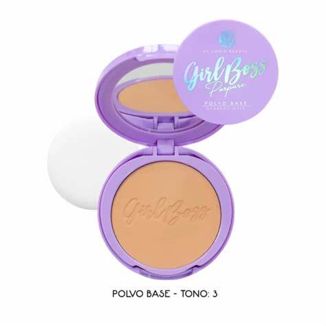 Polvo Base con Espejo GirlBoss Tono 1 Purpure