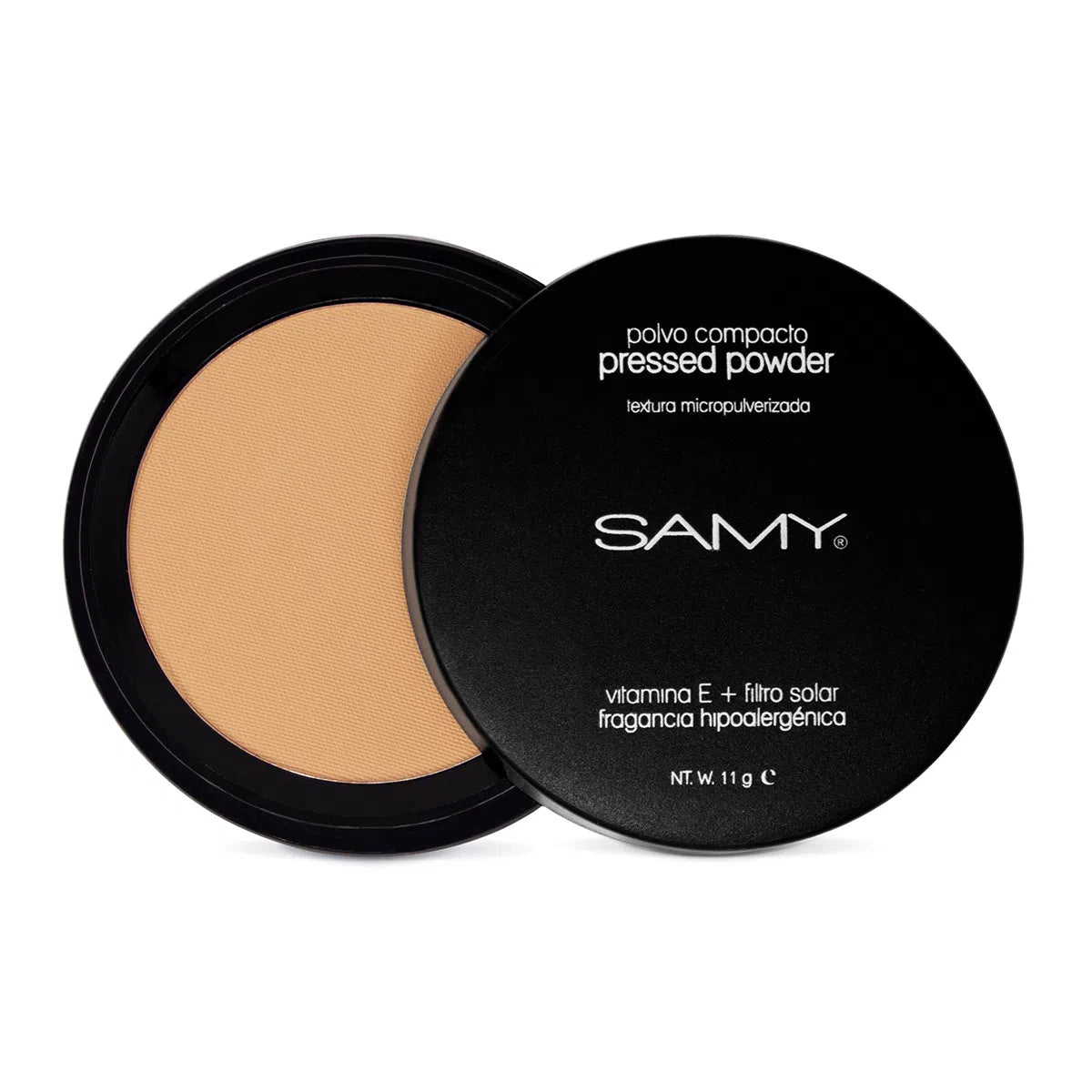 Polvo Compacto Sin Espejo Micropulverizado con Vitamina E + Filtro Solar #01 Natural Samy