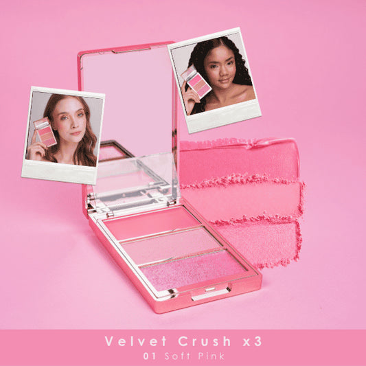 Rubor Velvet Crush x3 Crema, Polvo, Highlight Bloomshell BL-R420 - T01