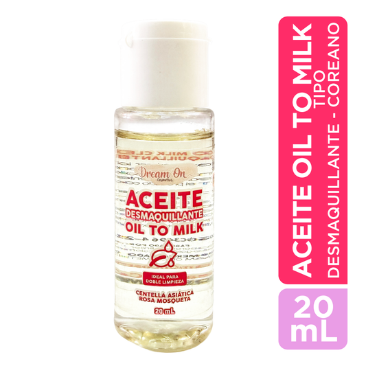 Mini Aceite Desmaquillante Doble Limpieza Oil To Milk 20ml Dream On Cosmetics DRM18