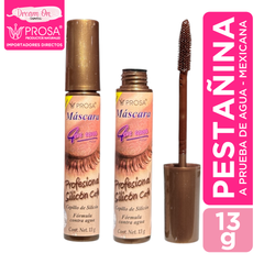 Pestañina Profesional Silicon Café Volumen - A Prueba de Agua - Prosa 151551